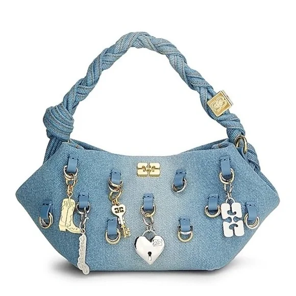 Ganni Stylish Blue Denim Handbag - Picture 2 of 4